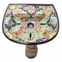 Mexican Talavera Pedestal Sink San Miguel